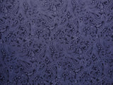 Navy And White Paisley Polyester Spandex Fabric - Navy And White Paisley Print, 58"/60" Width (Yards)