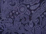 Navy And White Paisley Polyester Spandex Fabric - Navy And White Paisley Print, 58"/60" Width (Yards)