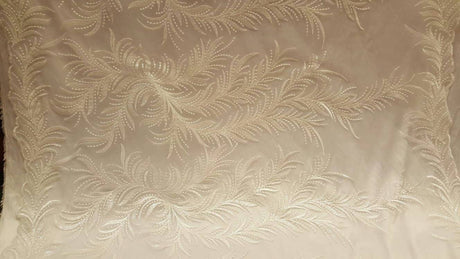 Clear Sequin Bridal Lace Off White
