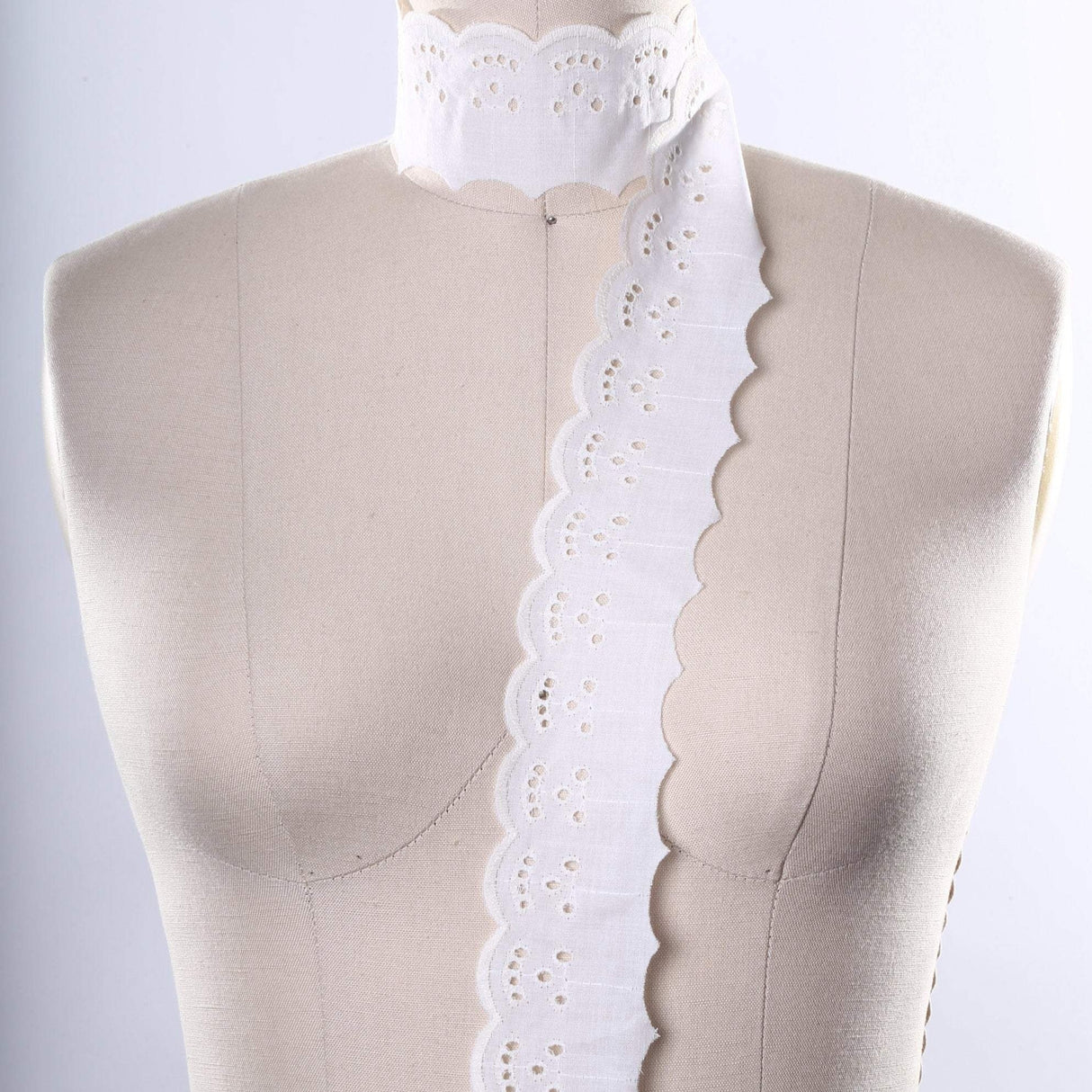 Eyelet Cotton Lace Trim Ivory 2 Inch