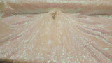 White Iridescent Sequin Hologram Fabric