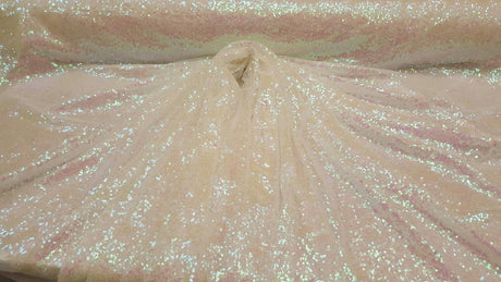 White Iridescent Sequin Hologram Fabric