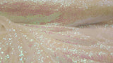 White Iridescent Sequin Hologram Fabric