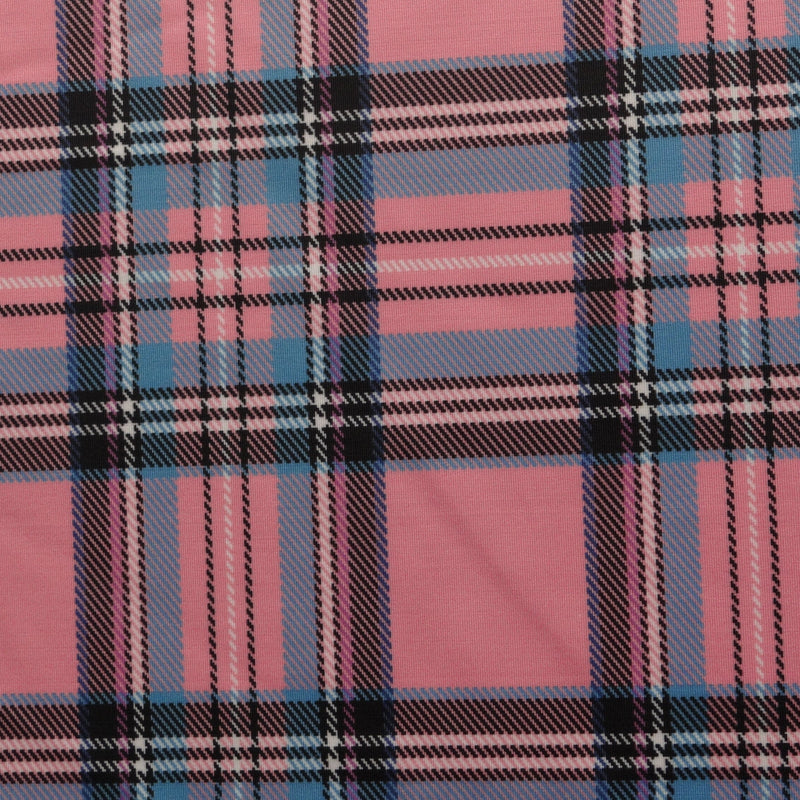 Pink Tartan Plaid Spandex Fabric - Pink Tartan Plaid, 58"/60" Width (1 Yard)