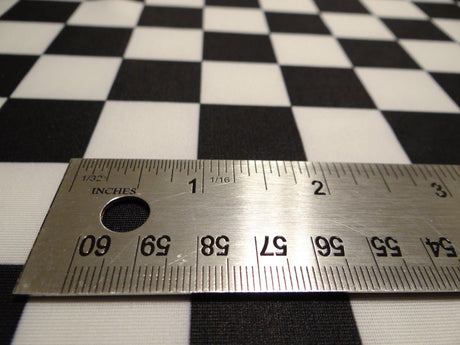 Black And White Checkers Spandex Fabric - Black And White Checkered Print, 58"/60" Width (1 Yard)