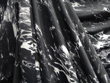 Black Marble Polyester Spandex Fabric - Black Marble Print, 58/60" Width (1 Yard)