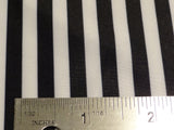 Black And White Half Inch Stripes Polyester Spandex Fabric - Black And White Half Inch Stripes, 58"/60" Width (1 Yard)
