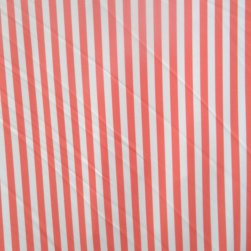 Orange And Cream Half Inch Stripes Polyester Spandex Fabric - Orange And Cream Half Inch Stripes, 58"/60" Width (Yards)