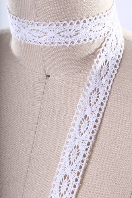 Crochet Cluny Lace Trim White 1 Inch