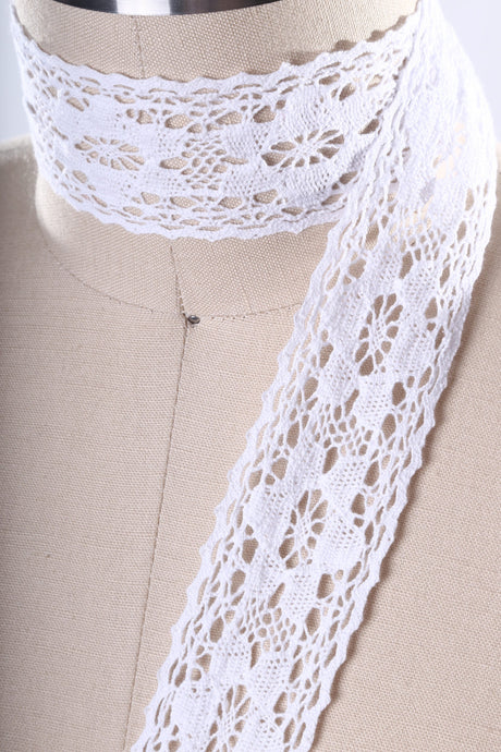 Cluny Lace Trim Bright White 1.5"