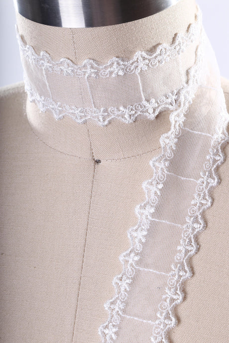 Ivory Polyester Sheer Lace Trim