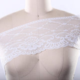 Lace Trim Polyester Floral Scalloped Black White