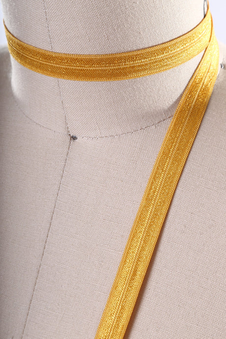 Fold Over Elastic Gold 5/8 Inch