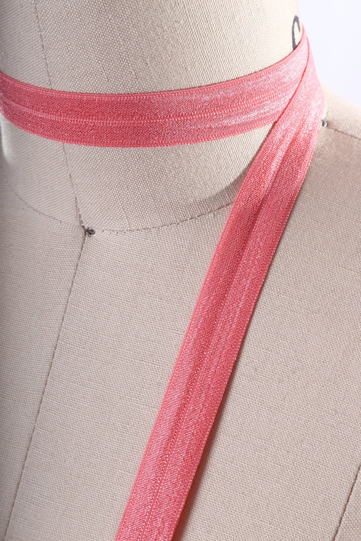 Fold Over Elastic Coral Pink 5/8 Inch