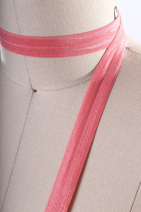 Fold Over Elastic Coral Pink 5/8 Inch