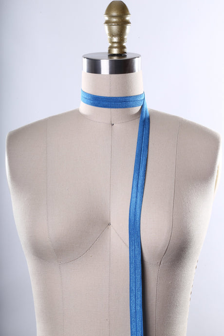 Fold Over Elastic Teal Blue 5/8 Inch