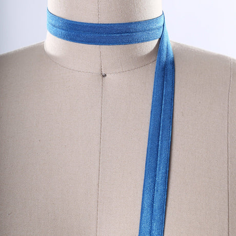 Fold Over Elastic Teal Blue 5/8 Inch