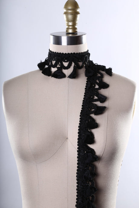 Gimp Tassel Trim Black Red