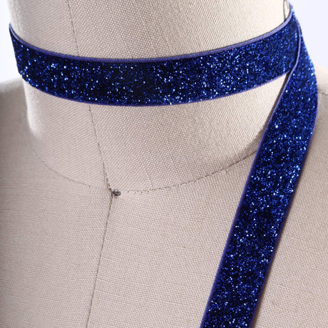 Glitter Elastic Royal Blue 2 Yards