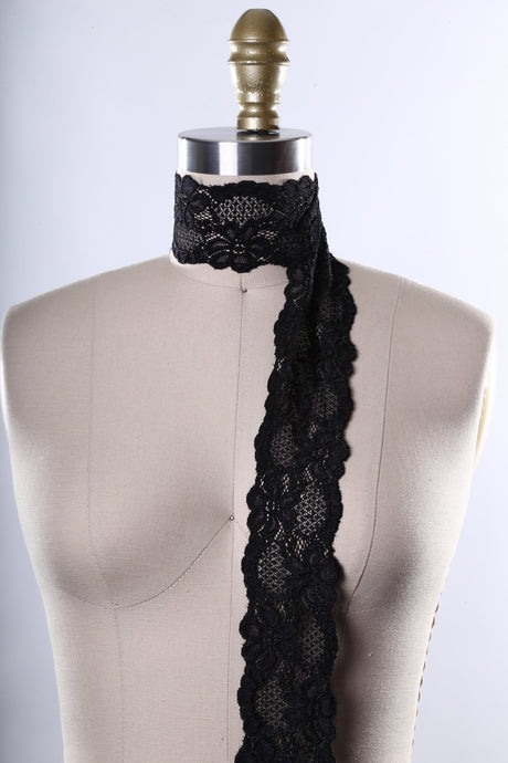 Stretch Lace Trim 2.5" Floral Scalloped