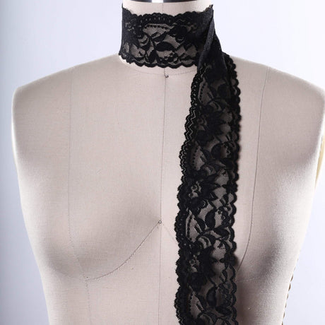 Stretch Lace Trim White 2in