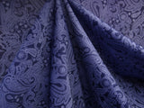 Navy And White Paisley Polyester Spandex Fabric - Navy And White Paisley Print, 58"/60" Width (Yards)