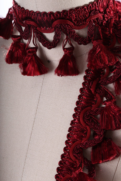 Gimp Tassel Trim Black Red