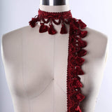 Tassel Gimp Trim Black Red