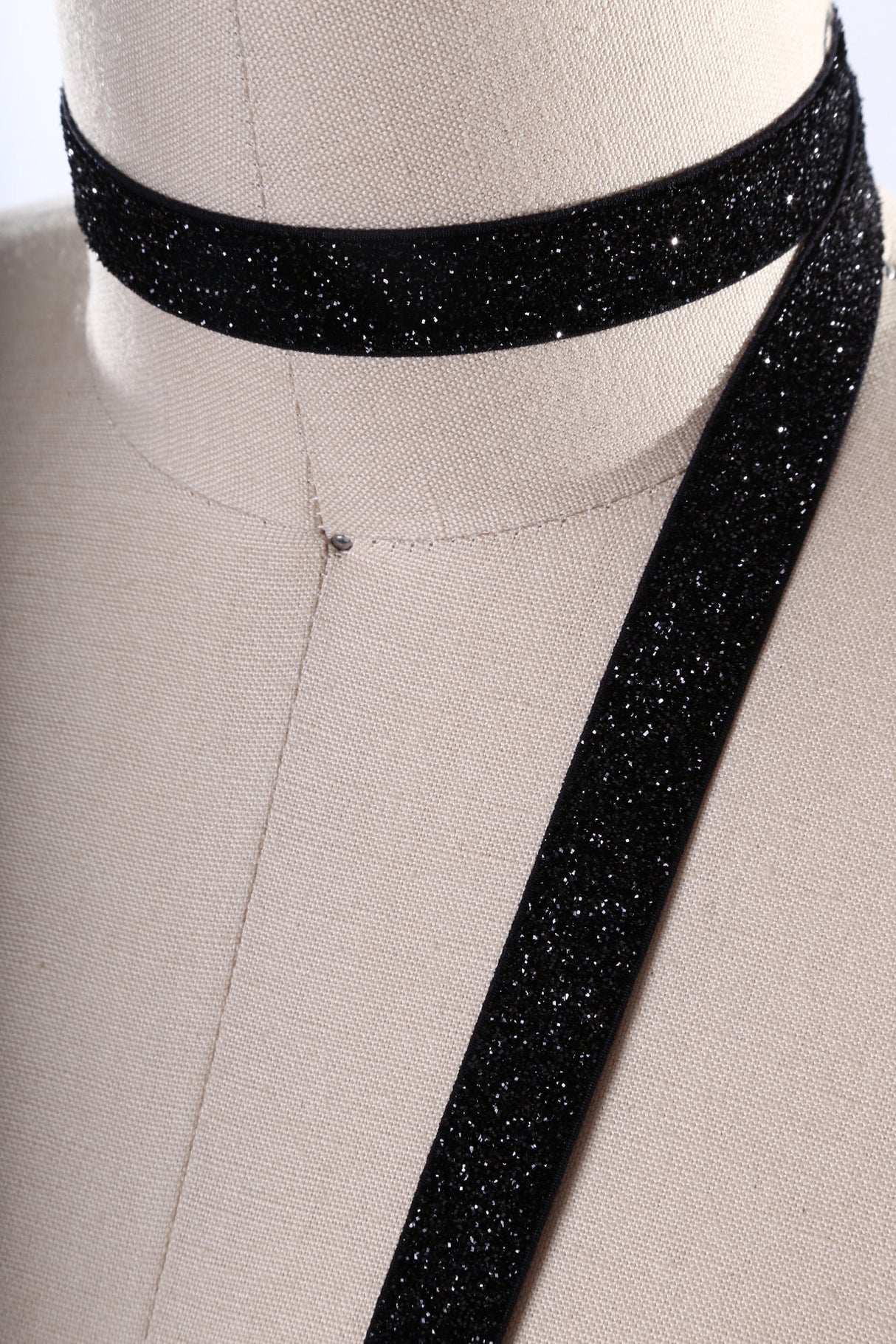 Glitter Elastic Trim Black 5/8"