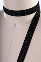 Glitter Elastic Trim Black 5/8"