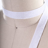 Glitter Elastic Trim White 5/8"