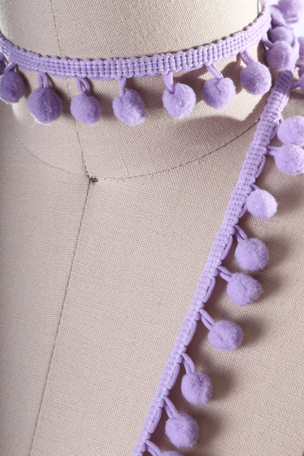 Pom Pom Fringe Trim Lavender 2 Yards