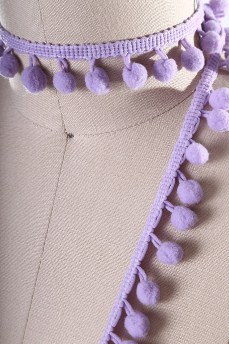Pom Pom Fringe Trim Lavender 2 Yards