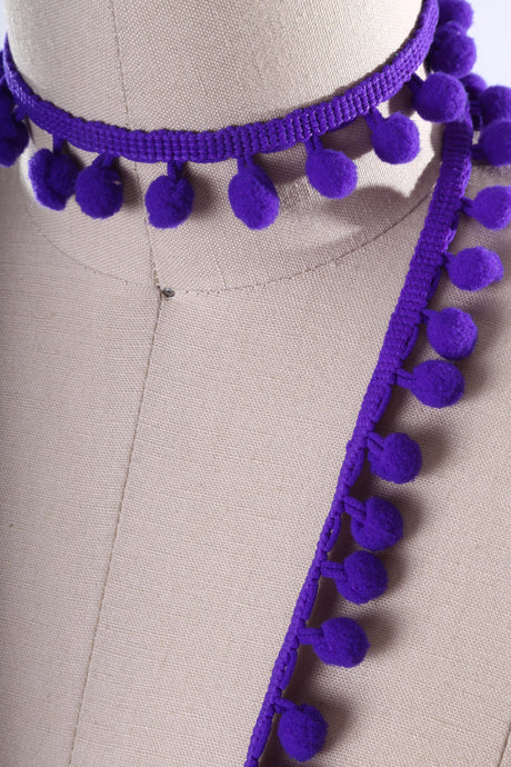 Pom Pom Trim Violet Purple 2 Yards