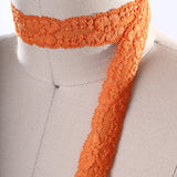 Stretch Lace Trim Fire Orange 7/8 Inch
