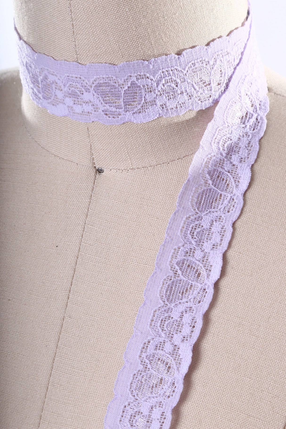 Stretch Lace Trim Periwinkle Lilac 1"