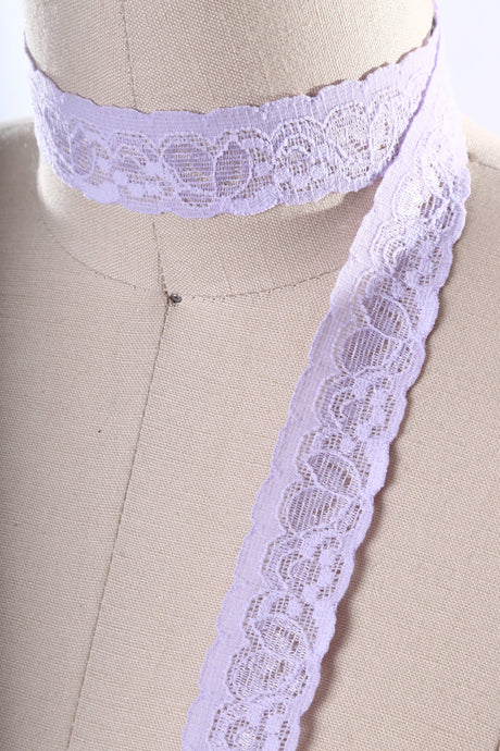 Stretch Lace Trim Periwinkle Lilac 1"