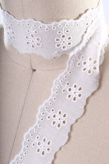 Eyelet Lace Trim White Cotton 2"