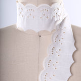 Eyelet Lace Trim Ivory Cotton Scalloped Edging