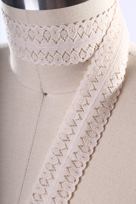 Cluny Cotton Lace Trim Nude Eyelet