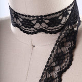 Lace Trim Black Floral Scalloped Edge