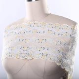 Stretch Lace Trim Yellow White Green 7in