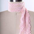 Stretch Lace Trim Light Pink Floral 2.5 Inch