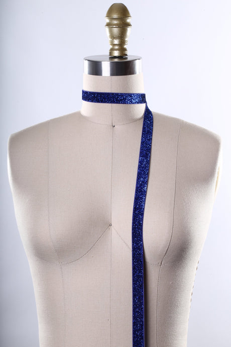 Glitter Elastic Royal Blue 2 Yards