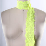 Stretch Lace Trim Neon Yellow 2.5"