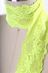 Stretch Lace Trim Neon Yellow 2.5"