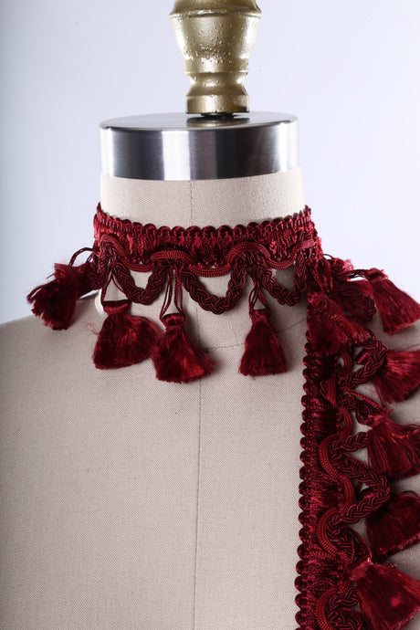 Tassel Gimp Trim Black Red