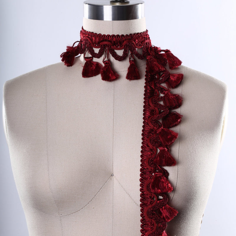 Gimp Tassel Trim Black Red