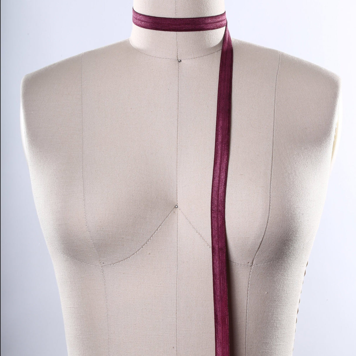 Fold Over Elastic Trim Burgundy 5/8in