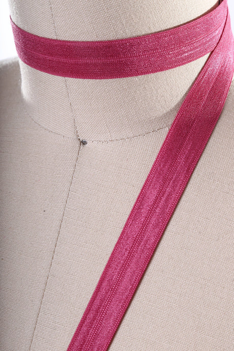 Fold Over Elastic Trim 5/8" Magenta